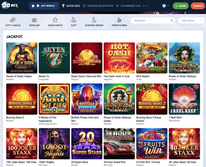 20bet jackpot