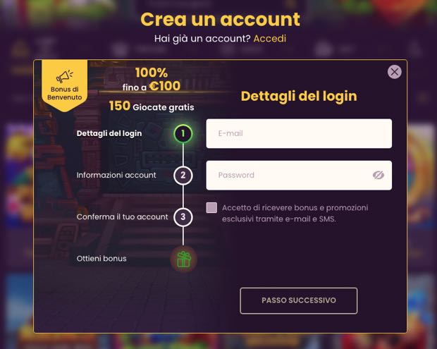 bizzo casino account