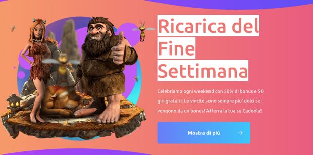 cadoola ricarica del fine settimana