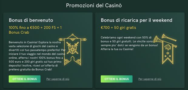 casinia bonus