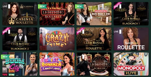 casinia live casino