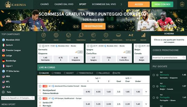 casinia sport betting