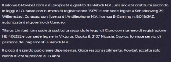 powbet licenze