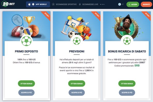 20bet promotions bonus