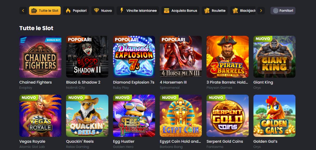 Tutte le slot